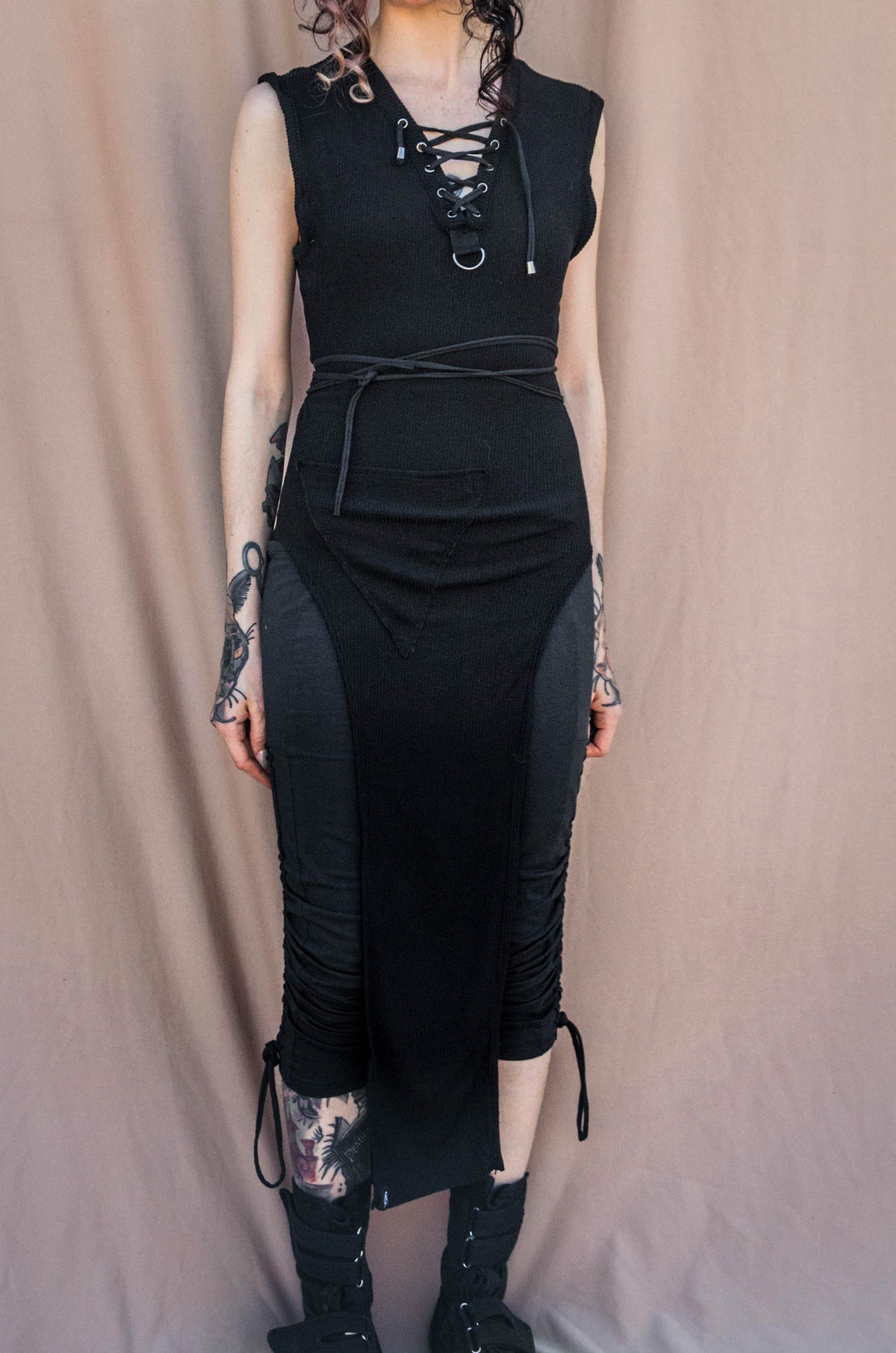 DOFOR long lace up tunic [Black]