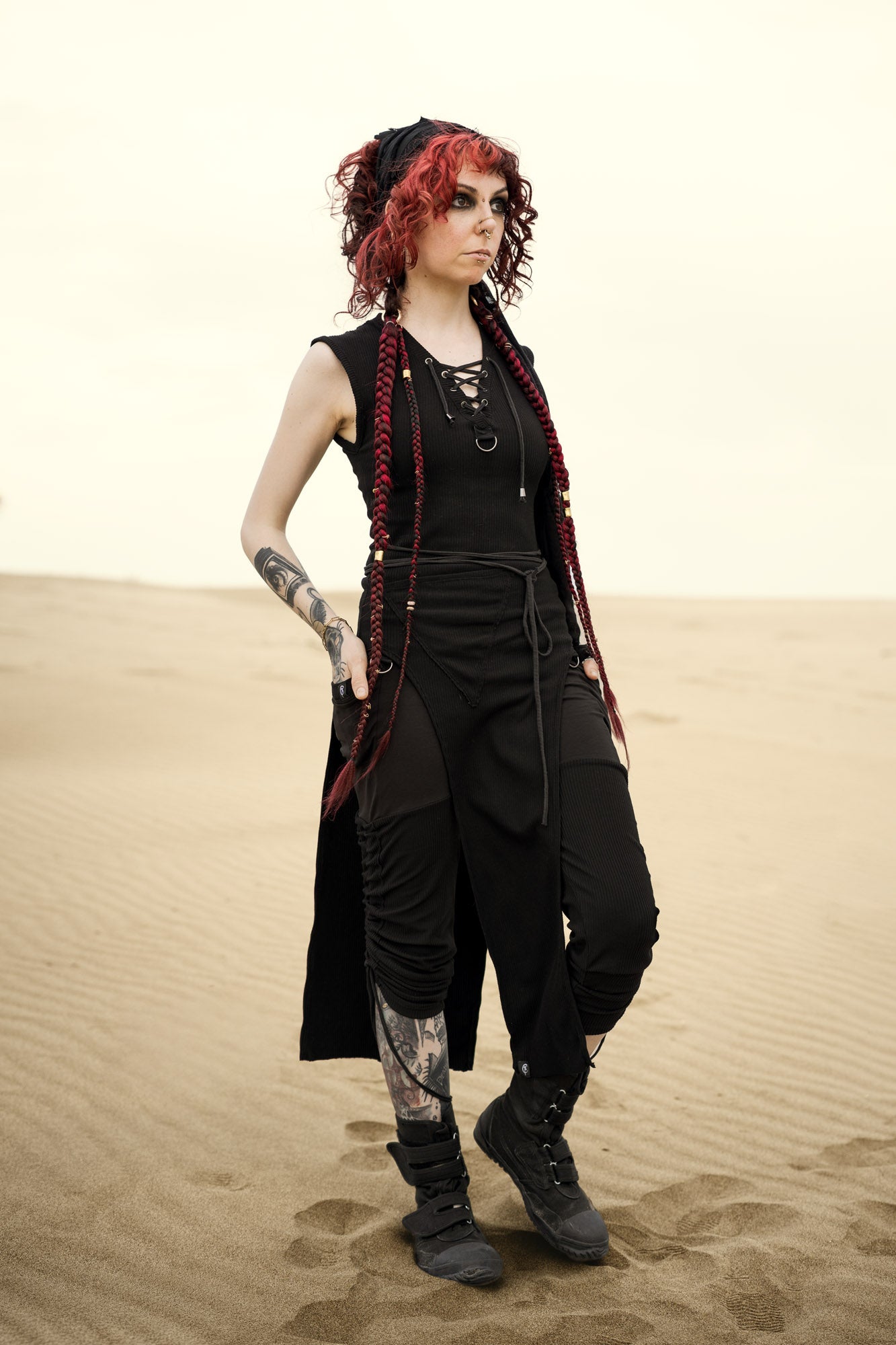 DOFOR long lace up tunic [Black]