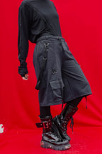 BLORN Asymmetrical cargo shorts [BLACK]