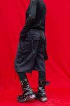 BLORN Asymmetrical cargo shorts [BLACK]