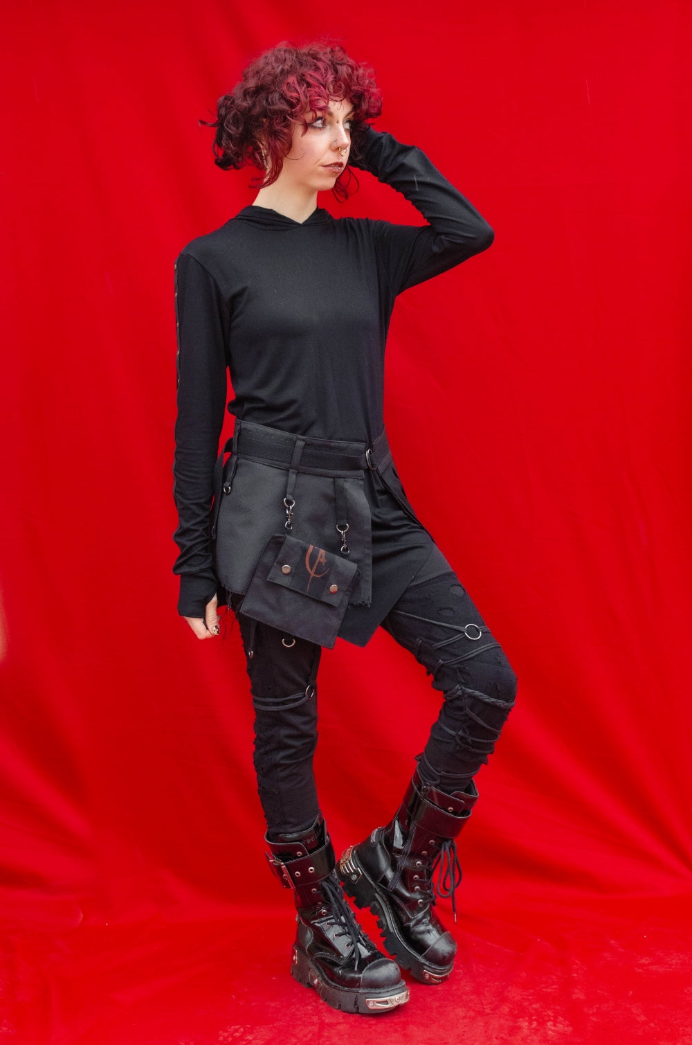 HALSO Multifunctional body overlay skirt belt [Black]