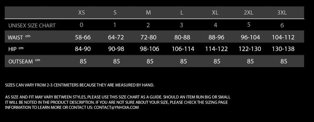 Sizing information