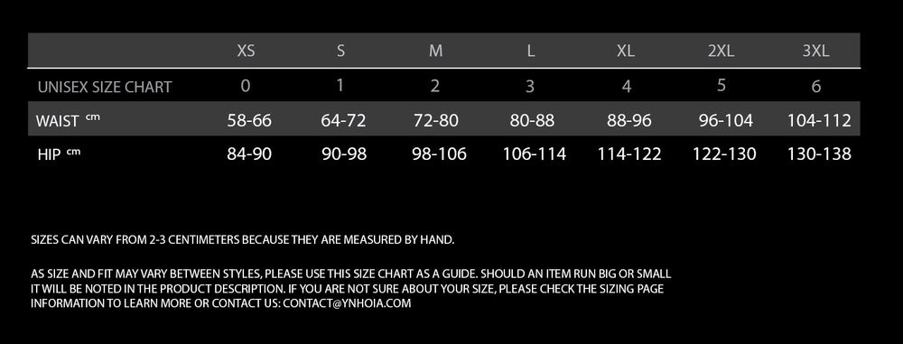Sizing information