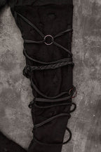 TRAPE Frayed with asymmetrical straps leggings [Black]