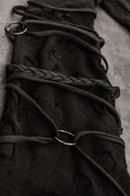 TRAPE Frayed with asymmetrical straps leggings [Black]