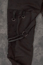 TRAPE Frayed with asymmetrical straps leggings [Black]