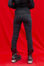 TRAPE Frayed with asymmetrical straps leggings [Black]