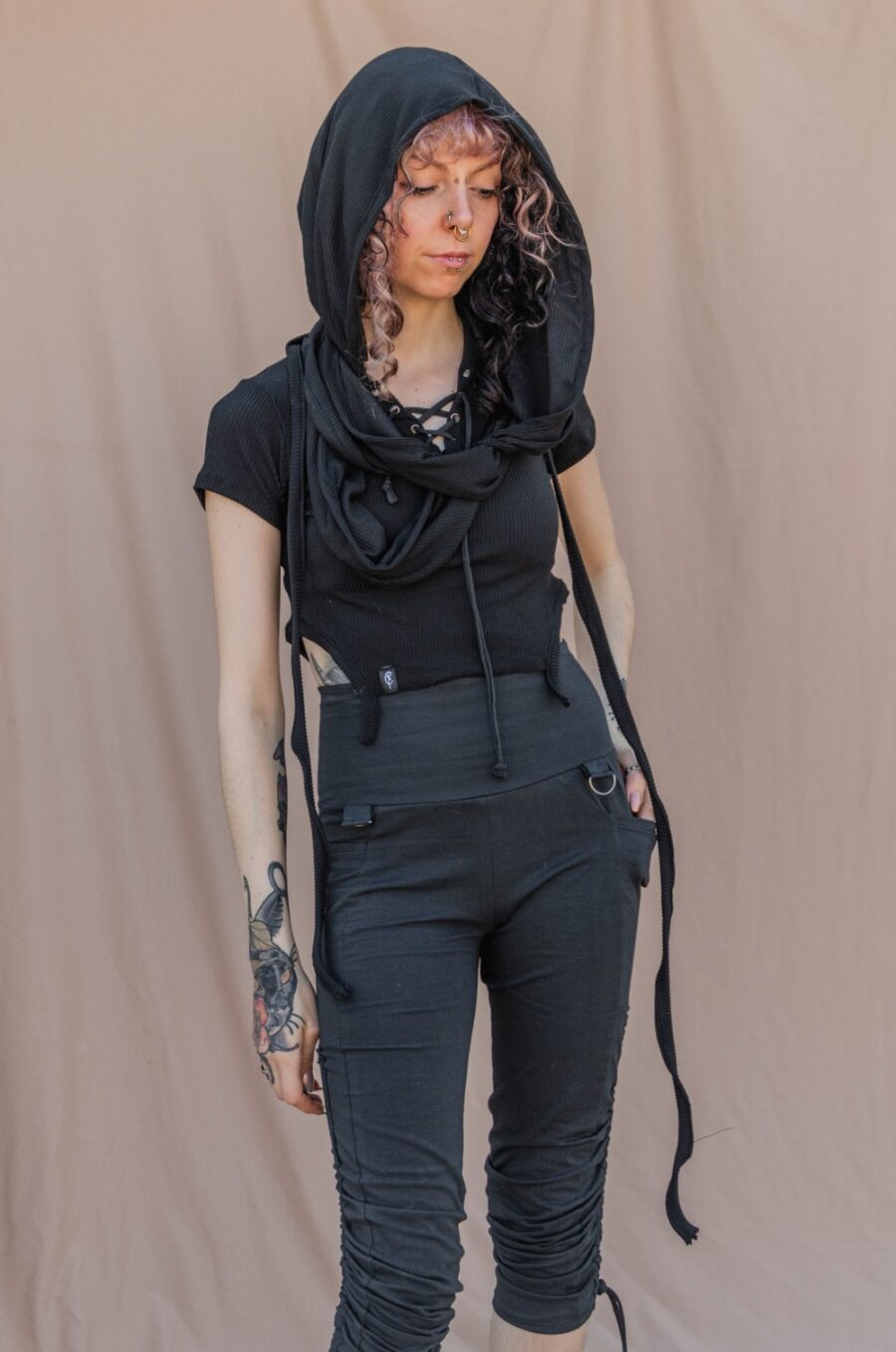 BDUYN ribbed hood [Black]