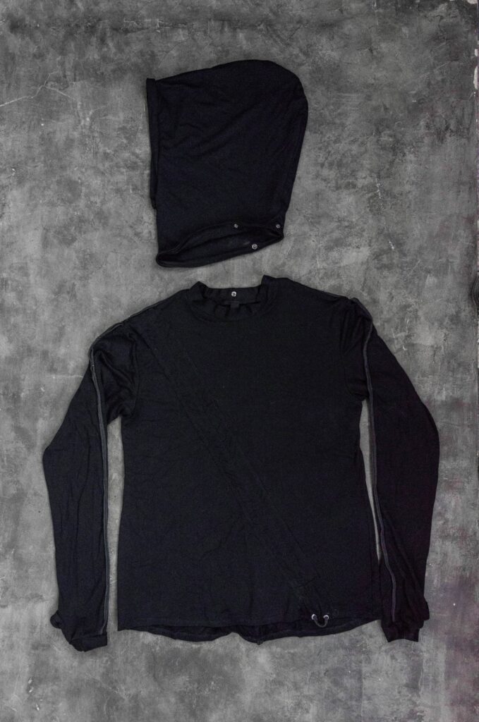 TERKRO unisex black gothic longsleeve detail made by YNHOIA