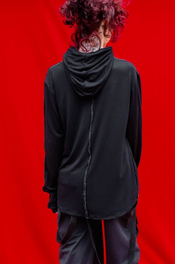 cyberpunk top back in black unisex design by YNHOIA