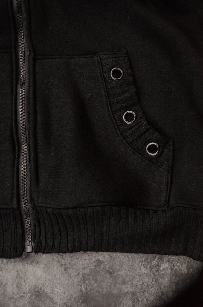 ORBON cropped hoodie detail made by YNHOIA